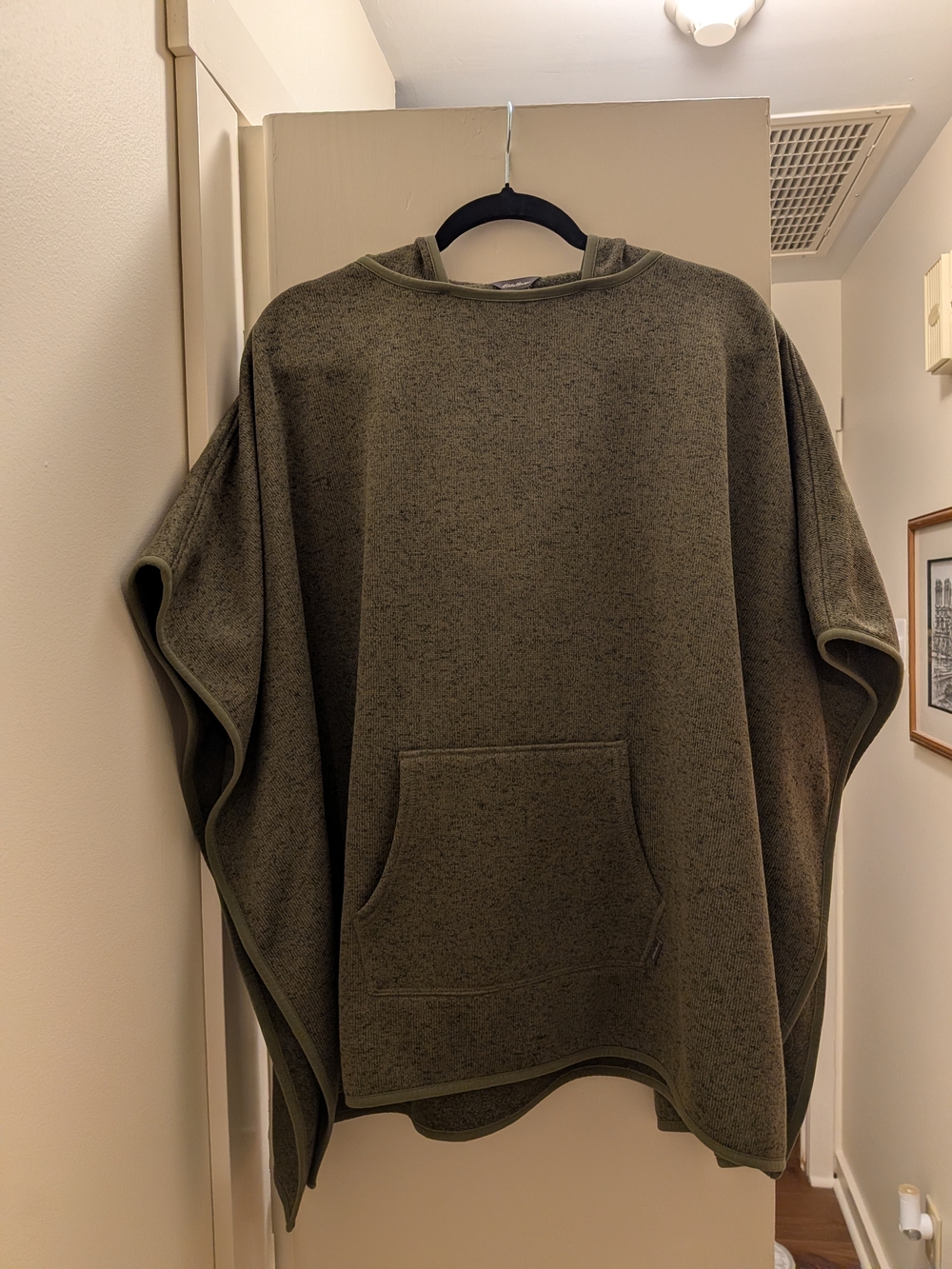 Eddie Bauer Olive Green Crewneck Poncho Sweater S/M